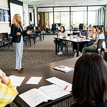 Dee Dee Mayer leading a RelateStrong | Workshop at Pepperdine's Malibu Campus.