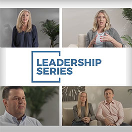 four video screenshots of people speaking
