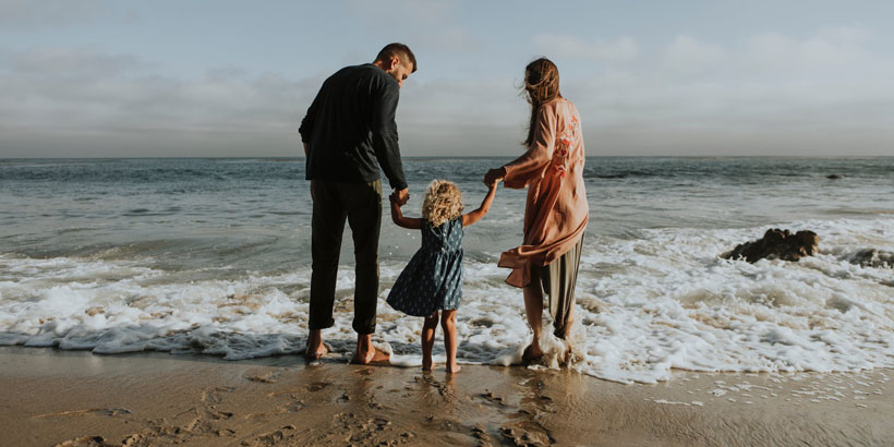 family at the beach