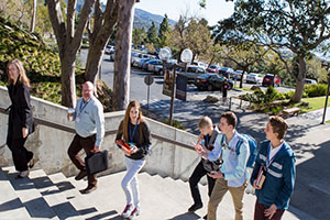 students on stairs